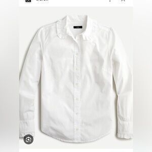 J crew crop ruffle collar shirt